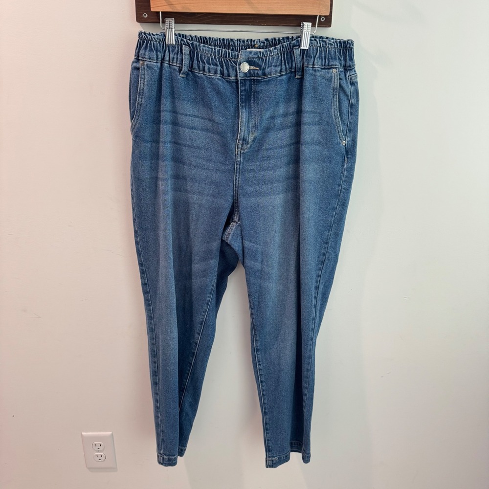 Lane Bryant Flex Magic‎ Waistband Signature Fit High Rise Mom Jeans Blue 14